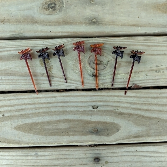 Lot of 7 Vintage Moose Deer Buck hors d'oeuvre Appetizers Cheese Party Picks - Picture 1 of 3